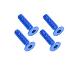 Square R/C M3 x 12mm Aluminum Flat Head Hex Screws (Blue) 4 pcs.