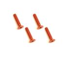 Square R/C M3 x 16mm Aluminum Flat Head Hex Screws (Orange) 4 pcs.
