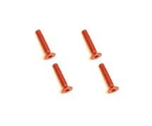 Square R/C M3 x 18mm Aluminum Flat Head Hex Screws (Orange) 4 pcs.