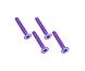 Square R/C M3 x 18mm Aluminum Flat Head Hex Screws (Purple) 4 pcs.