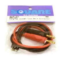 Square R/C Charging Jack and T-Type Male Connector, Black (200mm)