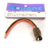 Square R/C Tamiya 7.2V Black Connectors (Male plugs with 100mm of 14GA wire.)