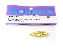 Square R/C European Connectors - 3.5mm (1x Male/1x Female)