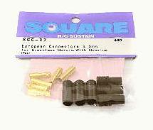 Square R/C European Connectors - 3.5mm for Brushless Motors, with Housing 1 Pair