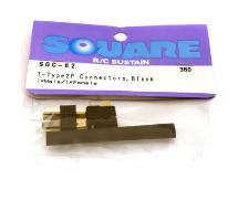 Square R/C T-Type 2P Connectors, Black (1x Male/1x Female)