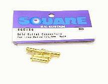 Square R/C Gold Bullet Connectors for LiPo Batteries, 4mm (4 pcs.)