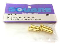 Square R/C Gold Bullet Connectors for LiPo Batteries (2x4mm/2x 5mm)