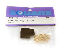 Square R/C Receiver Plugs for Sanwa and JR (4 pairs)