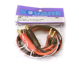 Square R/C European Connector 4mm and 4mm Banana Plug Cable (400mm)