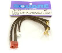 Square R/C T-Type 2P and 4mm Low-Profile Bullet Connector (for 2S LiPo)