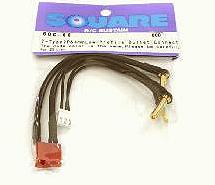 Square R/C T-Type 2P and 4mm Low-Profile Bullet Connector (for 2S LiPo)