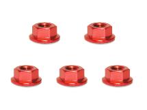 Square R/C M4 Aluminum Serrated Wheel Nuts (Red) 4 pcs.