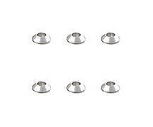 Square R/C M3 Aluminum Washers, Tapered (Silver) 6 pcs.