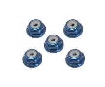 Square R/C 2mm Aluminum Lock Nuts, Flanged (Blue) 5 pcs.