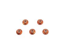 Square R/C 2mm Aluminum Lock Nuts, Flanged (Orange) 5 pcs.
