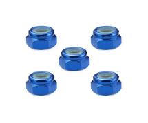 Square R/C 4mm Aluminum Lock Nuts (Blue) 5 pcs.