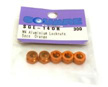 Square R/C 4mm Aluminum Lock Nuts (Orange) 5 pcs.