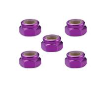 Square R/C 4mm Aluminum Lock Nuts (Purple) 5 pcs.