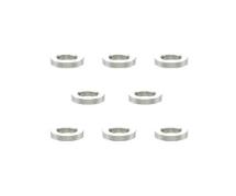 Square R/C M3 Aluminum Ball Stud Washers, 1mm Thick (Silver) 8 pcs.