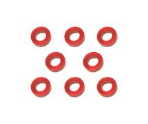 Square R/C M3 Aluminum Ball Stud Washers, 1.5mm Thick (Red) 8 pcs.