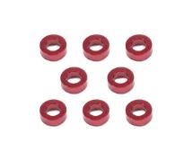 Square R/C M3 Aluminum Ball Stud Washers, 2mm Thick (Red) 8 pcs.