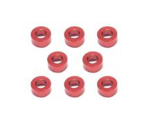 Square R/C M3 Aluminum Ball Stud Washers, 2.5mm Thick (Red) 8 pcs.