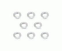 Square R/C M3 Aluminum Ball Stud Washers, 0.75mm Thick (Silver) 8 pcs.