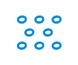 Square R/C M3 Aluminum Ball Stud Washers, 0.75mm Thick (Light Blue) 8 pcs.