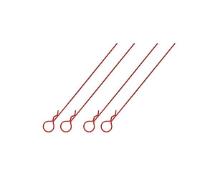 Square R/C Body Clips - Long, 110mm Length, Large Head (Red) 4 pcs.