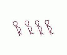 Square R/C Body Clips - 7mm (Red) 4 pcs.