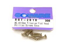 Square R/C M2.6 x 10mm Titanium Flat Head Phillips Screws (6 pcs.)
