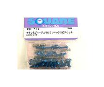 Square R/C Titanium and Blue Duralumin Hex Screw Set (for Tamiya M-07)