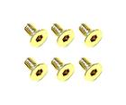 Square R/C M3 x 6mm Stainless Steel Flat Head Hex Screws, Gold Plated (6 pcs.)