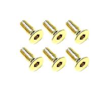 Square R/C M3 x 8mm Stainless Steel Flat Head Hex Screws, Gold Plated (6 pcs.)