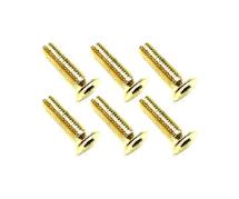 Square R/C M3 x 12mm Stainless Steel Flat Head Hex Screws, Gold Plated (6 pcs.)