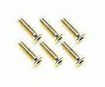 Square R/C M3 x 12mm Stainless Steel Flat Head Hex Screws, Gold Plated (6 pcs.)
