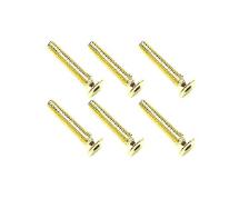 Square R/C M3 x 18mm Stainless Steel Flat Head Hex Screws, Gold Plated (6 pcs.)