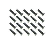 Square R/C M3 x 12mm Black Steel Flat Head Hex Screws (20 pcs.)