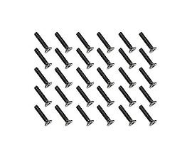 Square R/C M3 x 15mm Black Steel Flat Head Hex Screws (30 pcs.)