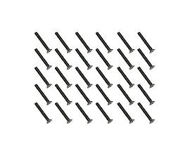 Square R/C M3 x 22mm Black Steel Flat Head Hex Screws (30 pcs.)