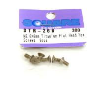 Square R/C M2.6 x 6mm Titanium Flat Head Hex Screws (6 pcs.)