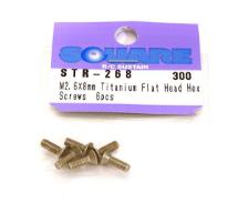 Square R/C M2.6 x 8mm Titanium Flat Head Hex Screws (6 pcs.)
