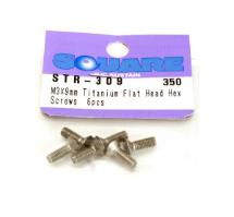 Square R/C M3 x 9mm Titanium Flat Head Hex Screws (6 pcs.)