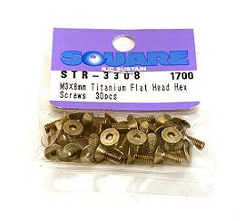 Square R/C M3 x 8mm Titanium Flat Head Hex Screws (30 pcs.)