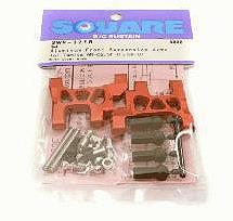 Square R/C Aluminum Front Suspension Arms (for Tamiya Wild Willy 2) Red