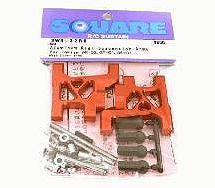 Square R/C Aluminum Rear Suspension Arms (for Tamiya Wild Willy 2) Red