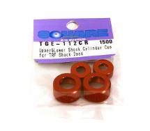 Square R/C Aluminum Upper and Lower Damper Cylinder Cap for Tamiya, Red (2 pcs.)
