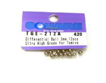 Square R/C Differential Ball 3mm (Ultra High Grade) for Tamiya (12 pcs.)