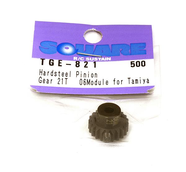 Square R/C Hard Steel Pinion Gear, 06-Module (for Tamiya) 21T for