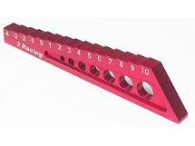 3Racing Chassis Droop Gauge -4 to 10mm - Red